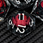 ARUOHHA DND Resin Dice Dragon Eye Dice Liquid Core Red Sharp Edged Dice Set with Gift Box, Polyhedral D and D Dice Set Role Playing Game D20 D12 D10 D8 D6 D4