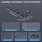 120mmx5 600mm Adjustable Computer PC Vent Fans 3V-12V Speed Controller for Flexible Arrange Rack Space Window Wall Cabinet Server Mining Rig Chicken Coop Exhaust Cooling