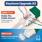Everest 45° Angled RJ45 Cat6A Keystone Jacks 50-Pack in Green - Slim Profile Female RJ45 Connectors - Cat 6A Keystone Jack - Compatible with 45° Angled Speed Termination Tool - 45Term (B0BL3GS7ZY)
