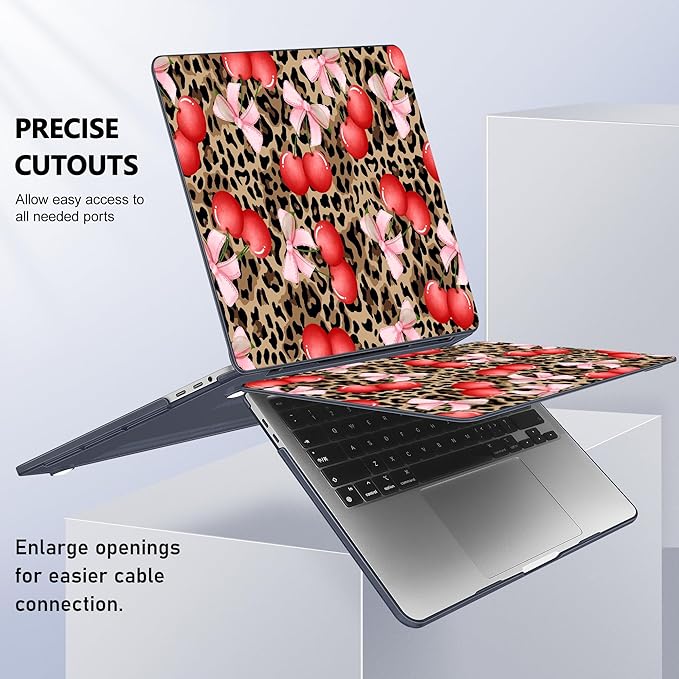 for MacBook Pro 16 inch Case 2019 2020 Release Model A2141, Plastic Hard Shell Cover with Keyboard Cover & Screen Protector for MacBook Pro 16 inch with Touch Bar & Touch ID, Leopard Cherry
