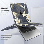 for MacBook Pro 16 inch Case 2021 2022 2023 2024 Release A3186 A3403 M4 A2991 M3 A2780 M2 A2485 M1 Pro/Max, Hard Shell Case with Screen Protector & Keyboard Cover, Golden Floral