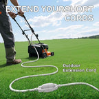 LUCKY TL Indoor Outdoor Extension Cord, 16/3 Gauge White Long Extension Cord 50ft, Waterproof Flexible Case, Made of Pure Copper, 13A 1625W 16AWG SJTW, 3 Prong Heavy Duty Wire, ETL