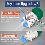 Everest 45° Angled RJ45 Cat5e Keystone Jacks 10-Pack in Green - Slim Profile Female RJ45 Connectors - Cat 5e Keystone Jack - Compatible with 45° Angled Speed Termination Tool - 45Term (B0BL3GS7ZY)