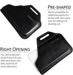 TobbinGear Leather Belt Phone Pouch, Left Handed Leather Cell Phone Holster, Universal Phone Case with Belt Loops, for Men and Women Black Large