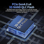 4TB SSD NVMe M.2 2280 PCIe Gen4 x4 Internal Solid State Drive - Up to 5000MB/s, 4TB SSD PS5 Dynamic SLC Cache, PS5 Compatible for Gaming PC Laptop(EN705)