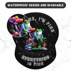 ITNRSIIET Ergonomic Mouse Pad with Gel Wrist Support Small Wrist Rest Smooth Surface Non-Slip PU Base Comfortable Office Supplies Pain Relief, 8.7 x 7.2 inches, Unhappy Frog