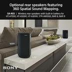 Sony BRAVIA Theater Bar 8 Sound Bar, SA-SW5 Wireless Subwoofer, and SA-RS5 Wireless Rear Speakers with Built-in Battery