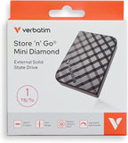 Verbatim 1TB Store 'n’ Go Mini External Solid State Drive USB 3.2 Gen 1 USB-C Connection - Diamond Black
