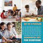 Quokka Puzzles for Adults 1000 Pieces and Up - 3 Pack of 1000 Piece Puzzles for Kids Ages 8-10-12 - Enjoy Market, Lighthouse and Camping Designs for Women and Men