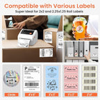 Bluetooth Thermal Shipping Label Printer - D450BT Thermal Label Printer 4x6 for Small Business & Shipping Packages, Compatible with iPhone, Android, iPad, Windows, macOS, USPS, Amazon, Tiktok