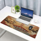 Gaming Mouse Pad, Large Non-Slip Rubber Base Mousepad, Keyboard Mouse Mat, Desk Pad with Stitched Edges, 31.5x11.8inch, Asia Palace
