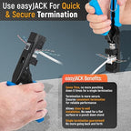 Everest 90° Angled RJ45 Cat6 Keystone Jacks 100-Pack in Gray - Slim Profile Female RJ45 Connectors - Cat 6 Keystone Jack - Compatible with 90° Angled Speed Termination Tool - easyJACK (B094WB91H3)