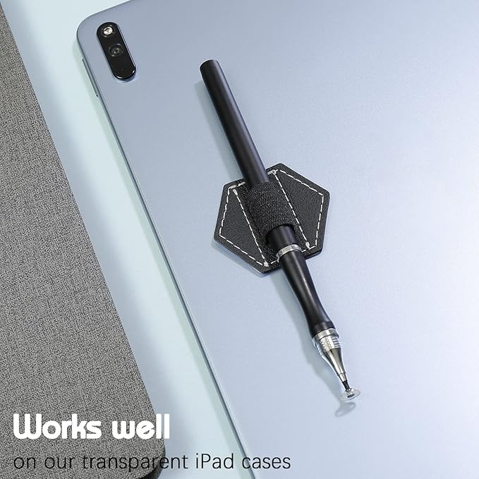 Pajean 10 Pieces Notebook Pen Loop Holder Self Adhesive Leather Pen Holder for Notebook, Hexagon Elastic Loop Designed for Notebooks,journals,calendars,planners,tablet Case Office