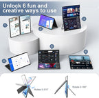 InnoView 15.6" Dual Portable Monitor 1920x1080P FHD 315°Adjustable Dual Stacked Foldable Monitor Built-in Speakers Screen Extender with HDMI/USB-C for Laptop Windows Mac