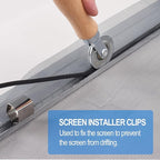 BAYTORY Window Screen Repair Kit, Steel Roller Tool with Bearing, Spline Removal Hook, 32ft Retainer Spline and 8Pcs Screen Clips Replacement for Installing Door Mesh Screens