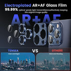 Tensea for iPhone 16 Pro/iPhone 16 Pro Max/iPhone 15 Pro/iPhone 15 Pro Max Camera Lens Protector, Metal Aluminum Alloy Tempered Glass Cover Camera Screen Protector Accessories, Case Friendly