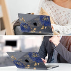 TWOLSKOO Compatible with M4 MacBook Air 15 inch Case 2025-2023 Released Model M4 A3241 M3 A3114 M2 A2941, Plastic Hard Shell & Screen Protector & Keyboard Cover & Trackpad Film, Dahlia Flowers