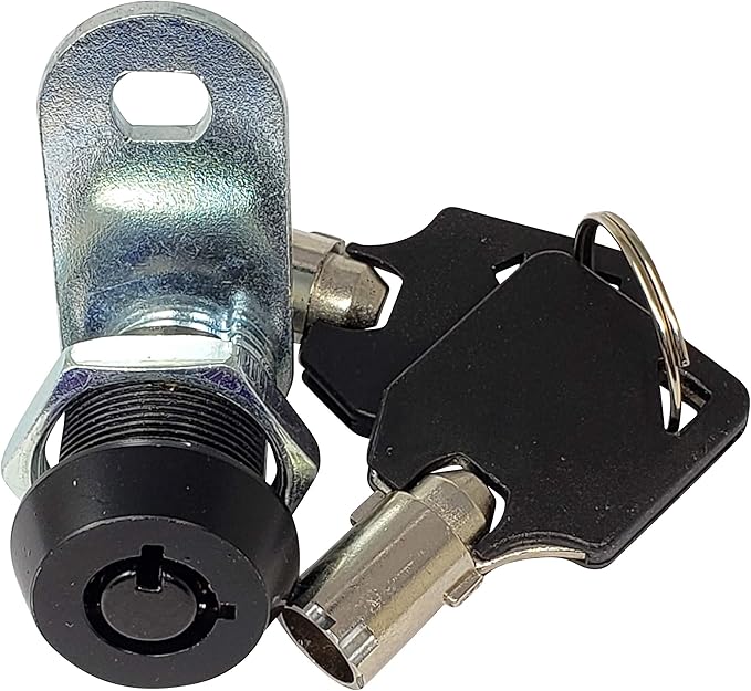 Admiral Locks Tubular Cam Lock, Keyed Alike Removable Key RV Compartment Storage Lock Cabinet Locks (Black Pack of 2, 5/8" 90°)