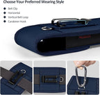 Phone Holster for Belt with Metal Clip and Magnetic Closure Compatible with iPhone 16/15/14/13/12 Pro and Non-Pro, Galaxy S25 S24 S23 S22 for Everyday Protection, M-Blue