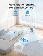 DREO Oscillating Fan for Bedroom, 13 Inch Quiet Table Fans for Home Whole Room, 70ft Powerful Airflow, Desk Air Circulator Fan with Remote, 120° Adjustable Tilt, 4 Speeds, 8H Timer, for Office Desktop