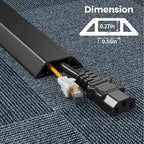 Yecaye 4ft Floor Cord Cover, Cord Covers for Wires on Floor, Floor Cable Mangament, Cable Protector for Organizing and Protecting Wires on Floor, Cord Hider Cable Cavity W0.55in H0.27in Black