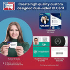 Bodno Magicard 300 Dual Sided ID Card Printer & Complete Supplies Package ID Software - Silver Edition