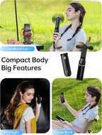 JISULIFE Handheld Fan with 4500 mAh Powerbank Max 37 Hours Runtime, Pocket Portable Battery Operated or USB Powered Folding Personal Fan, 3 Speeds, Gifts for Women Men Kids Gift for Festival-Black
