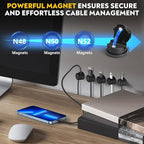 8 Pack Magnetic Cable Management Clips - Ideal Cord Holder for Nightstand, Desk, Charger Holder - Phone Cord Holder w/360 Rotation