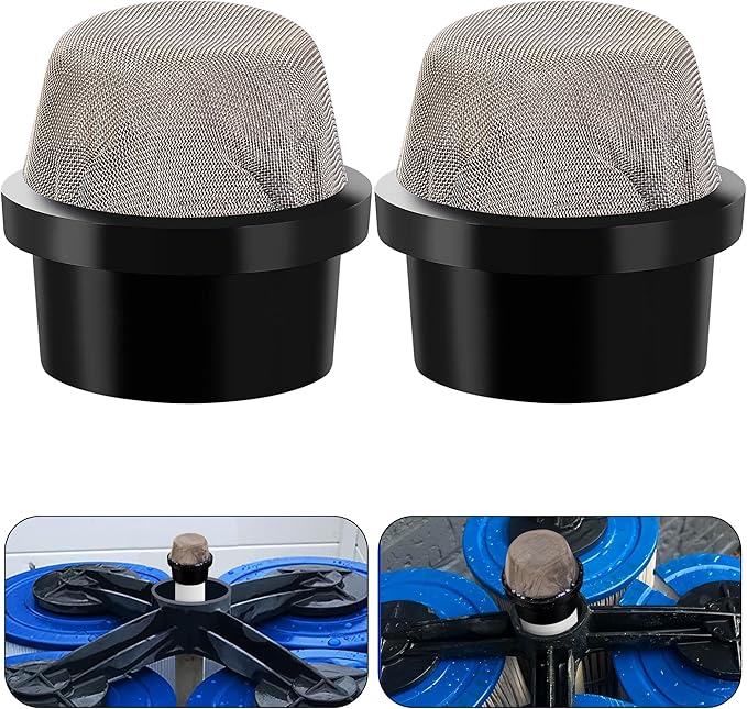 DECOHS 2 Pcs 190106Z Air Bleeder Screen Cap- Stainless Steel Screen Filter Cap Replacement Parts- Air Valve Strainer Cap for Most Pools Filters