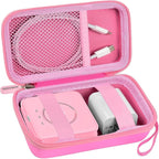 Travel Case for UCOMX for Nano/for Iseyyox/for LISEN/for RTOPS 3 in 1 Wireless Charger, Foldable Magnetic Charging Station Storage Holder Bag for Fast Charge Pad Cable and Adapter, Pink-Box Only