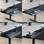 VIVO Large Height Adjustable Clamp-on Keyboard Tray, Extra Sturdy Pull Out Platform with Storage Drawer, 27 (33 Including Clamps) x 11 inch Slide-Out Tray with Organizer, Black, MOUNT-KB05HB-DR