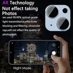 2 Pack Camera Lens Protector for iPhone 14 / iPhone 14 Plus,[Not Easy to Breakn ] AR Tempered Glass Strong Adsorption Metal Camera Cover Screen-blue