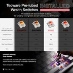 TECWARE Phantom+ Elite 87 Key RGB Mechanical Gaming Keyboard, LED Backlit, Universal Hot-Swap, Wired and Wireless, 3 Mode Connectivity, Thocky Sounding, Black Elite Wraith Pink