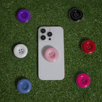 Solid Color Button Phone Grip – Minimalist Design, Durable and Lightweight, Grip and Stand for Smartphones (Black, Adhesive Type)