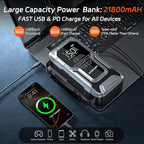 Jump Starter with Air Compressor, 6000A Car Battery Jump Starter (All Gas/10.0L Diesel), 150PSI Tire Inflator, 12V Jumper Pack with LCD Display & LED Light, Portable Air Pump, 21800mAh Battery