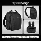 Tamrac Jazz 84 v2.0 Camera Backpack for Photographers, DSLR Camera Bag with Laptop Compartment, Professional Photography Backpack, Travel Camera Carrying Case with Adjustable Shoulder Straps – Black