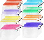 64pcs A4 Mesh Zipper Pouch Bags, Mesh Bags with Zipper Bulk, Pouches for Organization, Clear Storage Bags for Classroom, Travel, Office, Board Game