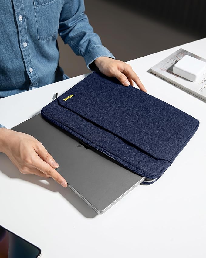 tomtoc Slim Laptop Sleeve for 15-inch 2025 New MacBook Air M4/A3241, M3/A3114, M2/A2941, 15 Inch Microsoft Surface Laptop AI PC/6/5, Dell XPS 15 Plus, Recycled Water-Resistant Protective Case Bag