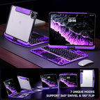 Transparent Case with Keyboard iPad Air (M3/M2,2025/2024) 11 Inch,Compatible 10.9" iPad Air 5th/4th & 11" iPad Pro 4/3/2/1,7-Color Backlit,Wireless Keyboard, 360°Rotating,with trackpad,Purple