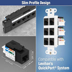 Everest 45° Angled RJ45 Cat6A Keystone Jacks 10-Pack in Black - Slim Profile Female RJ45 Connectors - Cat 6A Keystone Jack - Compatible with 45° Angled Speed Termination Tool - 45Term (B0BL3GS7ZY)