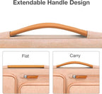 MOSISO 360 Protective Laptop Case 13.3 inch, 13-13.3 inch Laptop Sleeve Compatible with MacBook Air/Pro 13 / Pro 14,HP Dell Acer ASUS,Side Open Carrying Case with 4 Zipper Pockets&Handle, Peach Fuzz