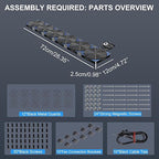 120mmx6 720mm Adjustable Computer PC Vent Fans 3V-12V Speed Controller for Flexible Arrange Cabinet Rack Space Window Wall Server Mining Rig Chicken Coop Exhaust Cooling