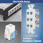 Everest 90° Angled RJ45 Cat5e Keystone Jacks 10-Pack in White - Slim Profile Female RJ45 Connectors - Cat 5e Keystone Jack - Compatible with 90° Angled Speed Termination Tool - easyJACK (B094WB91H3)