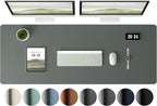 Aothia Leather Desk Pad Protector, Office Desk Mat, Large Mouse Pad, Laptop Desk Pad, Non-Slip PU Leather Desk Blotter, Waterproof Desk Writing Pad for Office and Home (Jungle Green, 47" x 17")