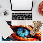 Large Gaming Mouse Pad for Desk, Dragon Blue Eyes Desk Mat, Dragon Eyes Desk Pad, 31.5"x15.7" Extended Big Computer Keyboard Mouse Pad with Non-Slip Base and Stitched Edge