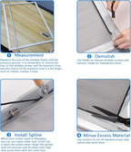 BAYTORY Upgrade Window Screen Repair Kit, Steel/Nylon Roller Tool with Bearing, Spline Removal Hook and 12Pcs Screen Clips Replacement for Installing Door Mesh Screens