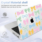 for MacBook Pro 16 inch Case 2021 2022 2023 2024 Release A3186 A3403 M4 A2991 M3 A2780 M2 A2485 M1 Pro/Max, Hard Shell Case with Screen Protector & Keyboard Cover, Colorful Bow