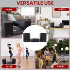 Pyle Home Stereo Shelf System - 100W Wireless BT Streaming with CD Player, FM Radio, USB & SD Card Playback, 2-Way Music Crisp-Sound, Remote Control, Dual Stereo Speakers (Black)