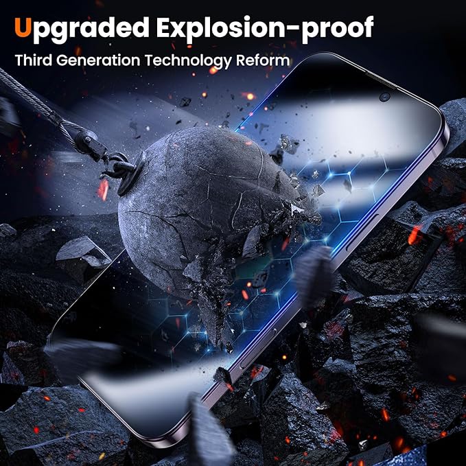 UniqueMe for iPhone 14 Pro Privacy Screen Protector - [Military Grade Shatterproof & 9H+ Hardness] Screen Protector 14 Pro Tempered Glass Full Coverage Protection, Easy to install, 2 Packs