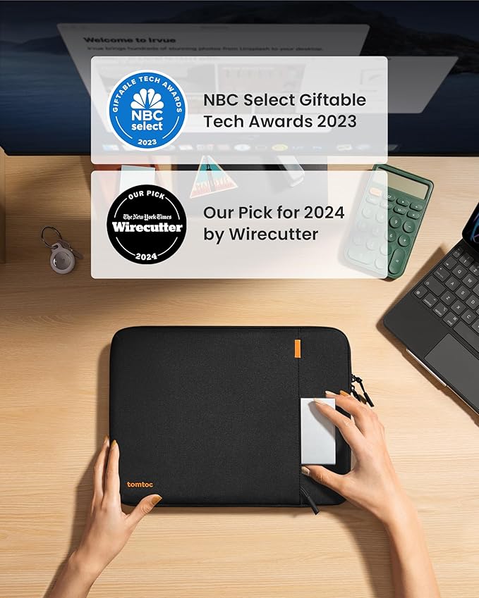 tomtoc 360 Protective Tablet Sleeve for iPad Pro 11-inch (M4/4th/3rd/2nd/1st Gen), iPad Air 11-inch (M3/M2) 2025 with Magic Keyboard/Smart Keyboard Folio, iPad (A16)11-in, Water-Resistant Tablet Case